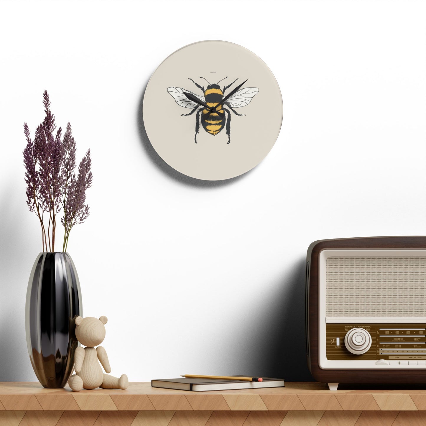 Acrylic Bee Wall Clock | Beezzit   Beezzit
