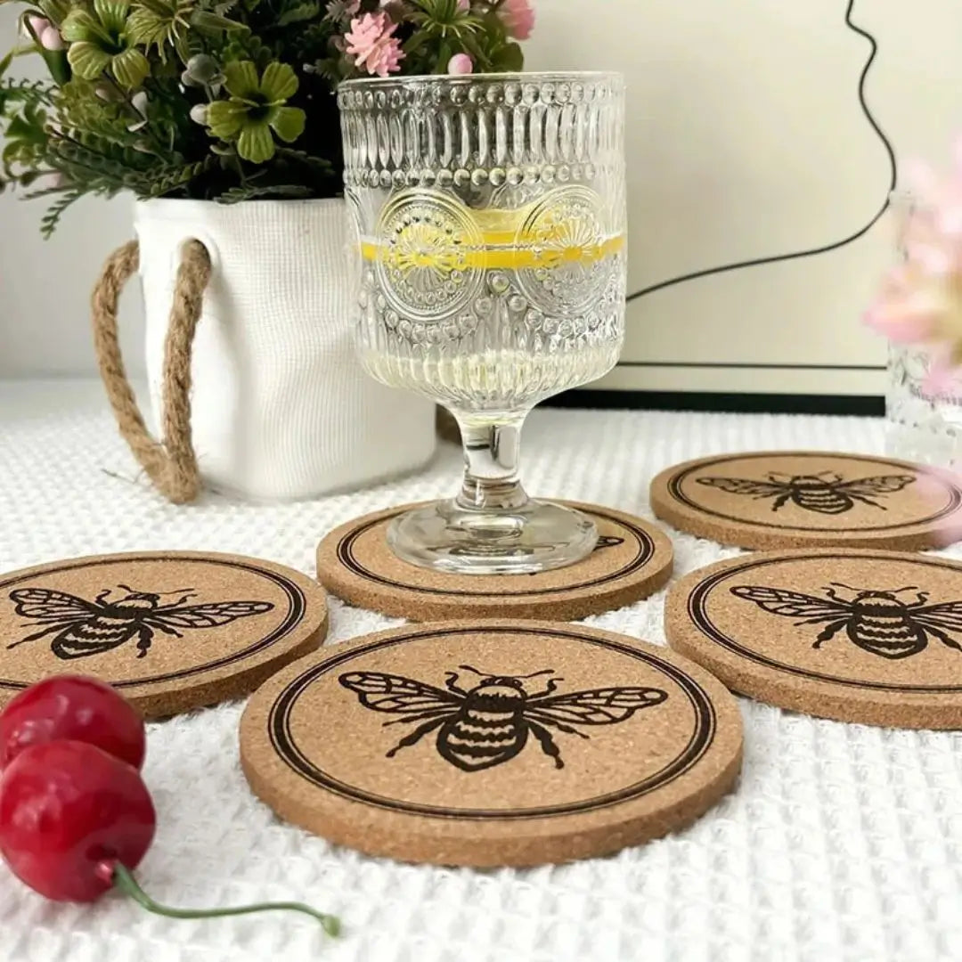 Bee Cork Coasters (6 Pack) Beezzit