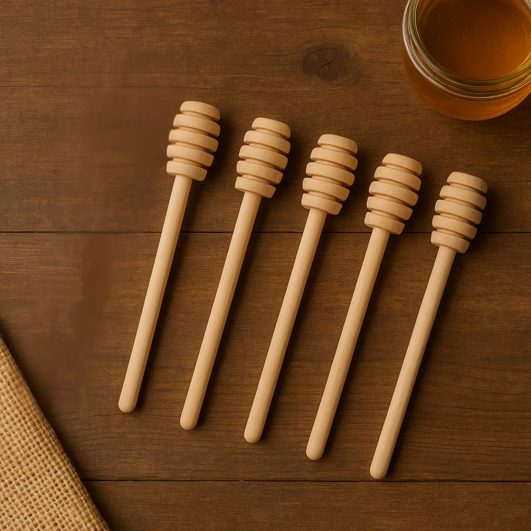 Wooden Honey Dippers set (5-Pack) | Beezzit Beezzit