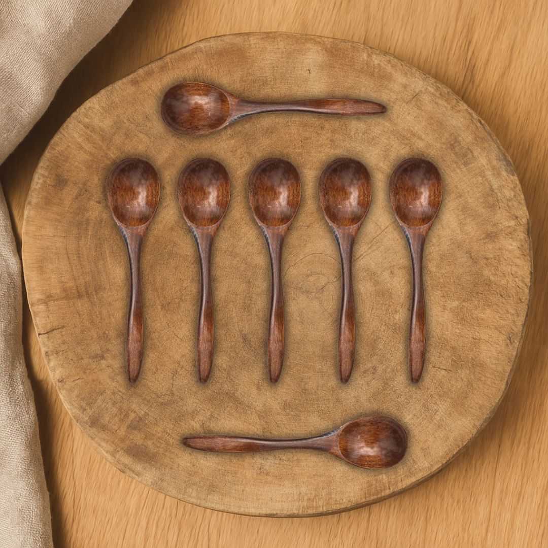 Rustic Wooden Honey Spoon Set (7-Pack) | Beezzit Beezzit