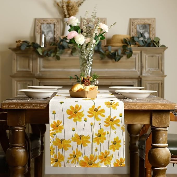 Bee White Table Runner & Placemat Set | Beezzit   Beezzit