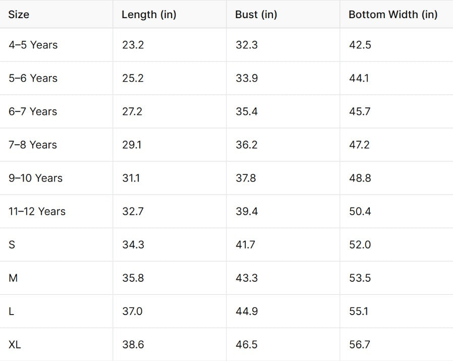 Size Chart