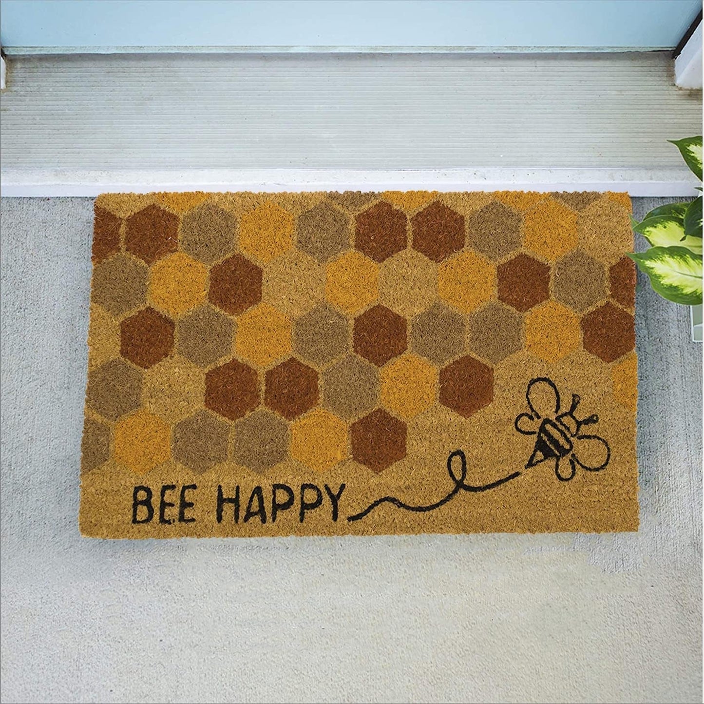 Bee Happy Coir Doormat Beezzit