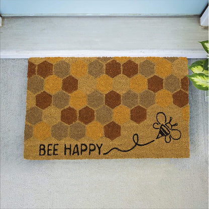 Bee Happy Coir Doormat