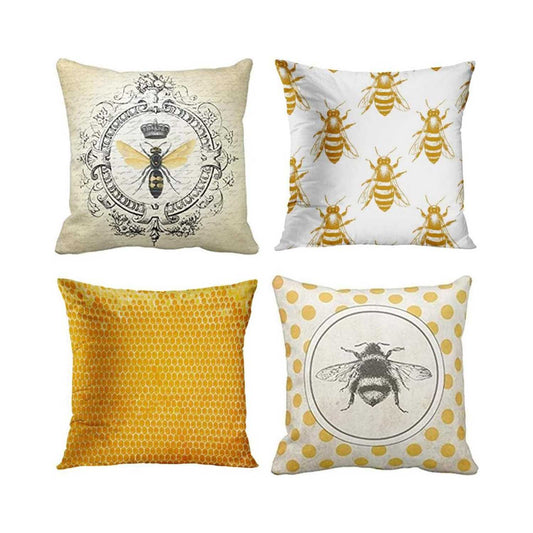 Bee Pillow Covers (4-Piece Set)