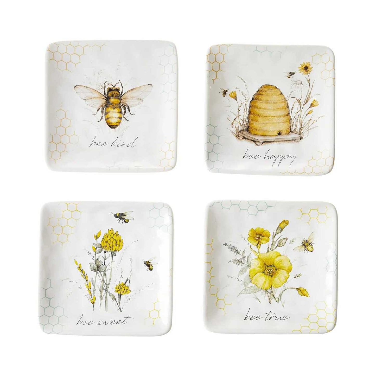 Bee Snack Plates (4-Piece Set) Beezzit