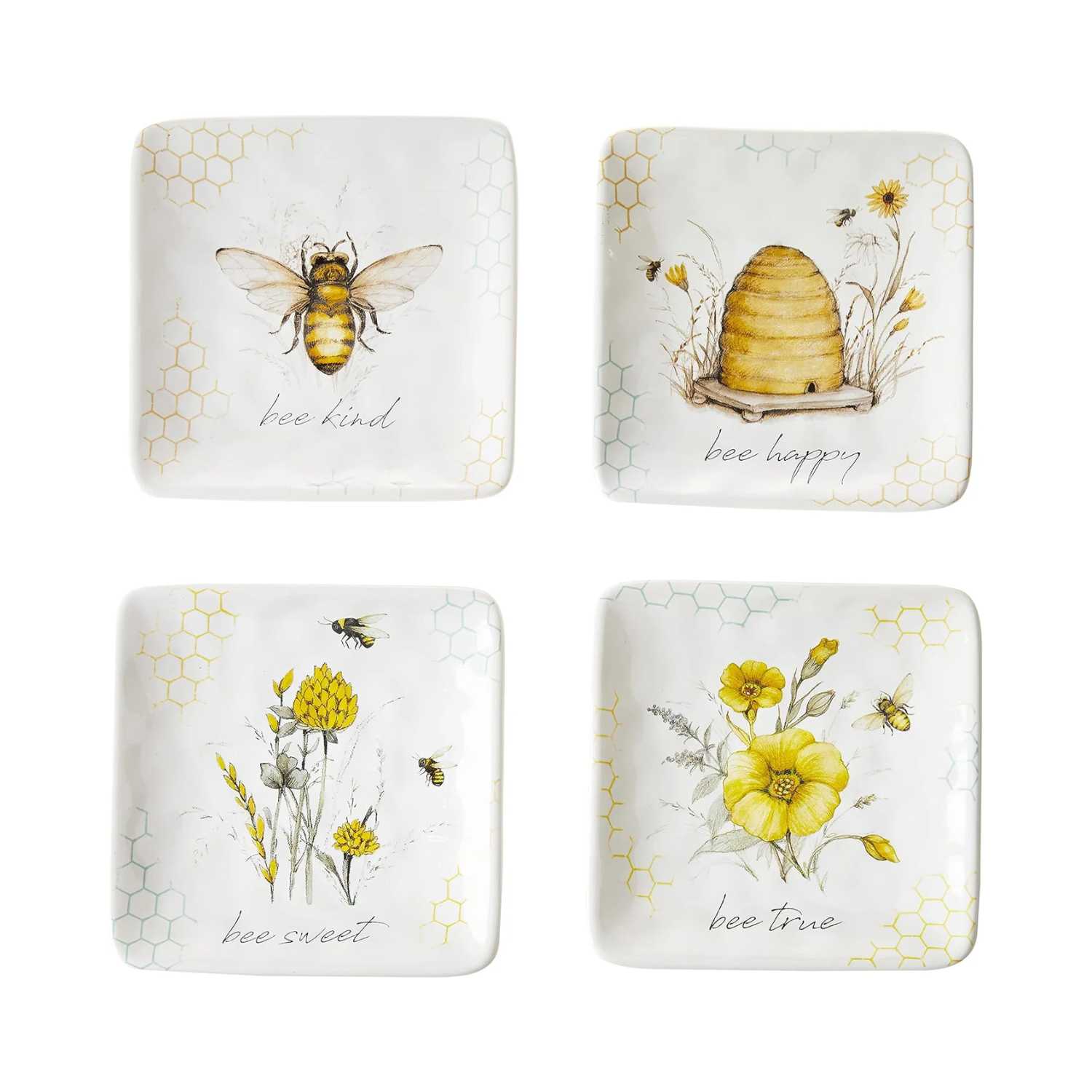 Bee Snack Plates (4-Piece Set)