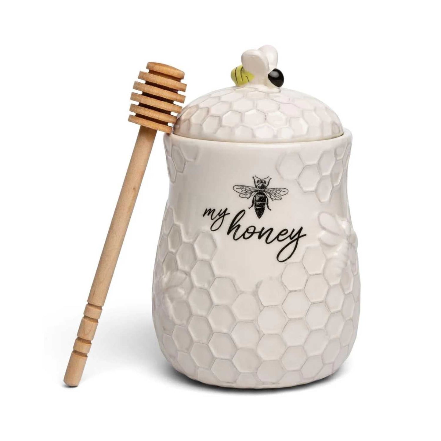 Ceramic Honey Jar with Dipper Beezzit