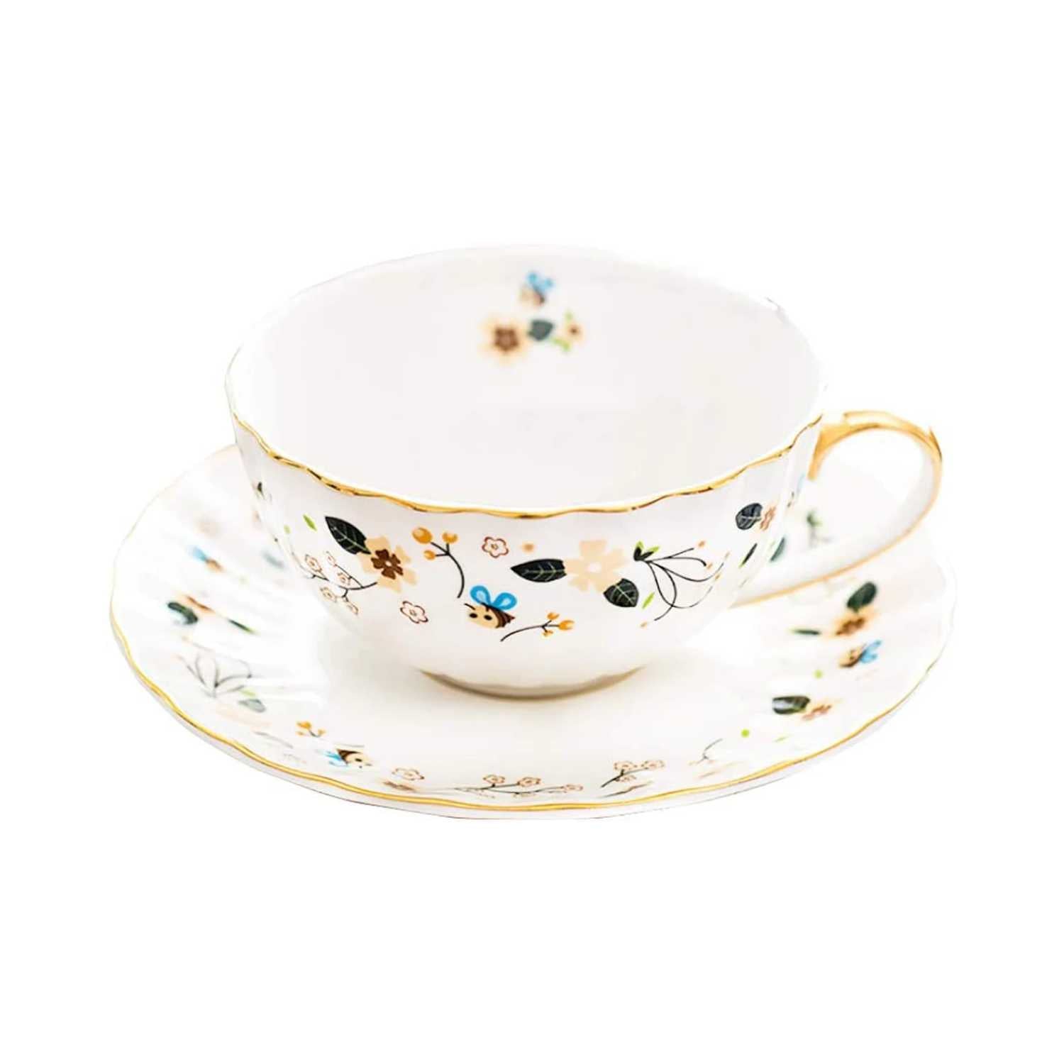 Vintage Bee Ceramic Tea Cup with Saucer | Beezzit  