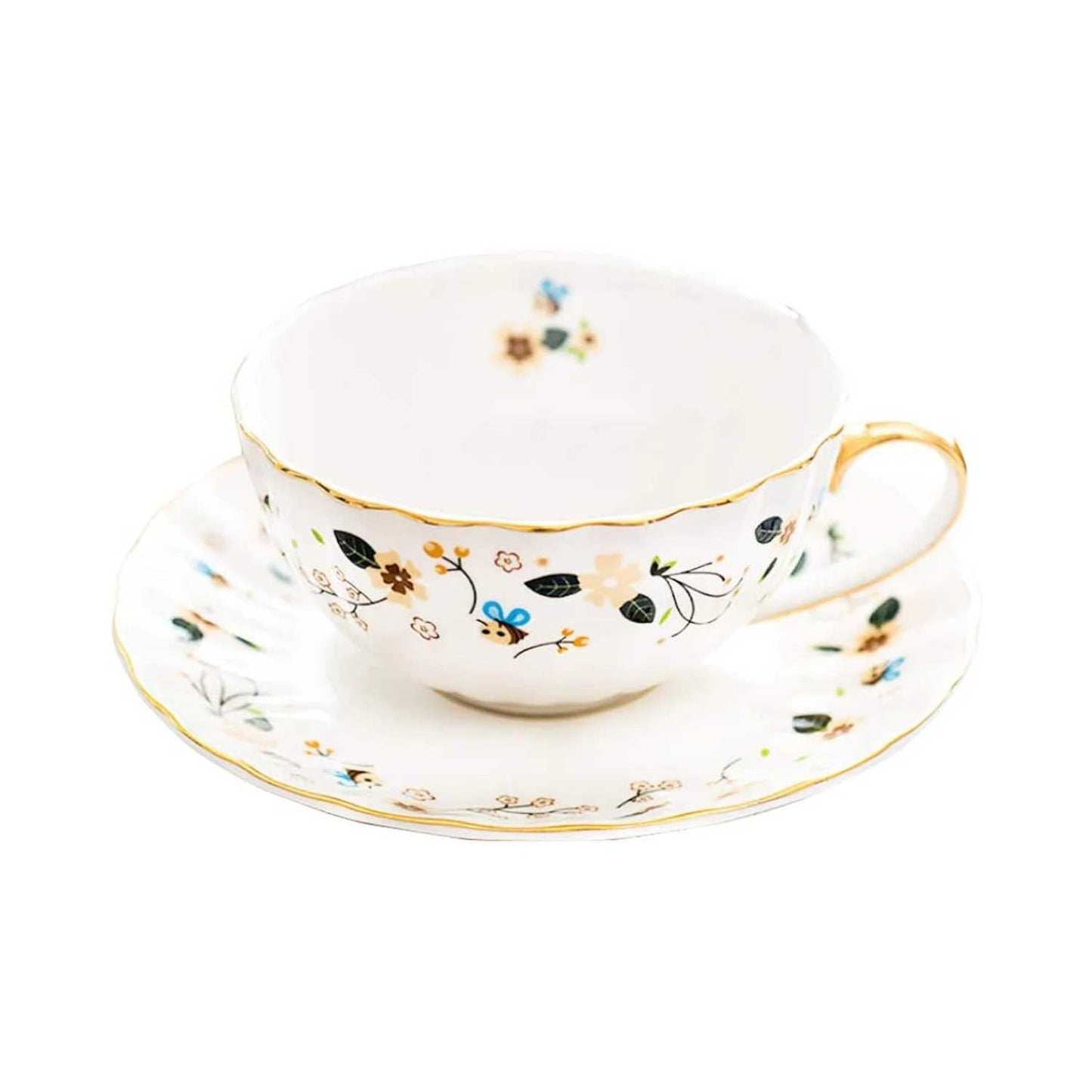 Vintage Bee Ceramic Tea Cup with Saucer | Beezzit   Beezzit