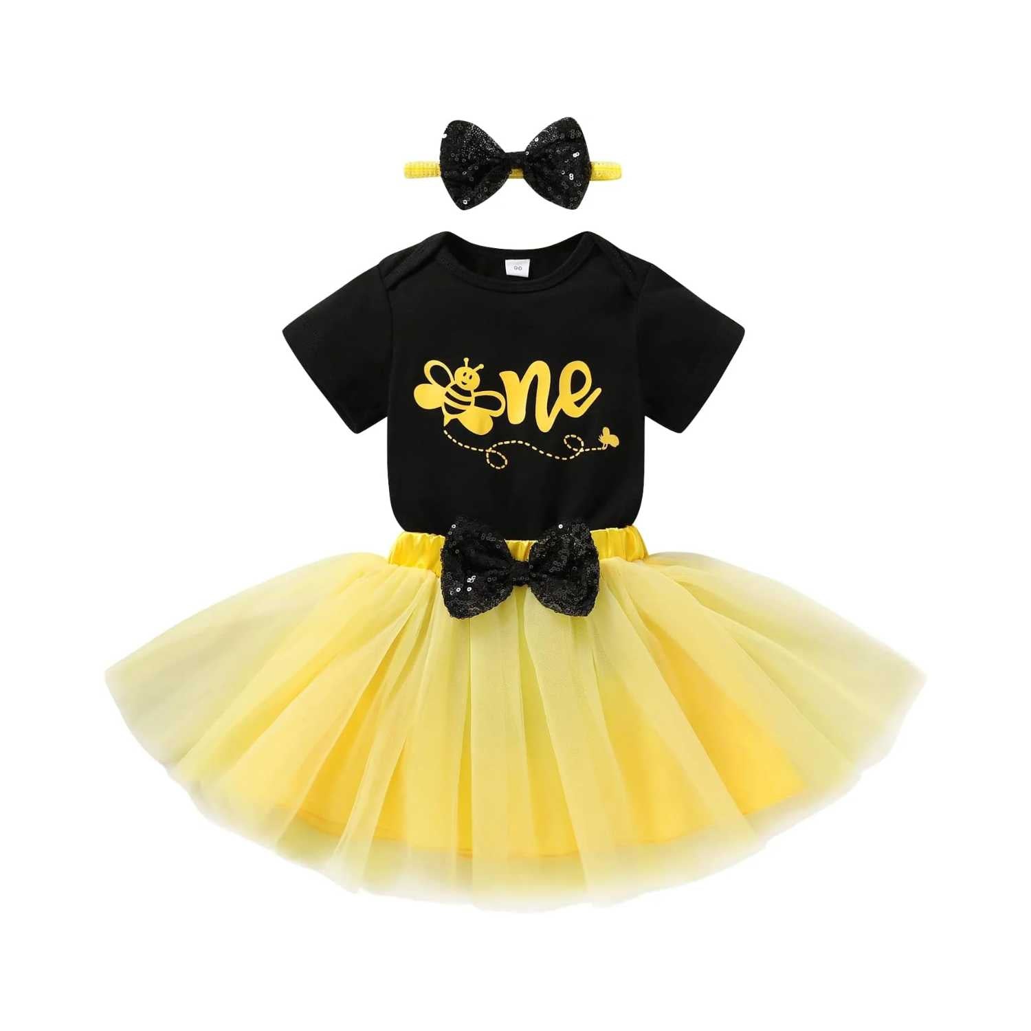 Bee First Birthday Outfit Set