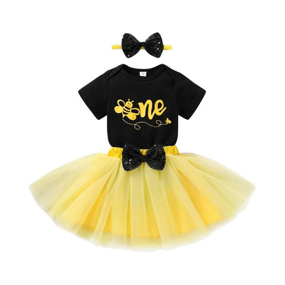 Bee First Birthday Outfit Set