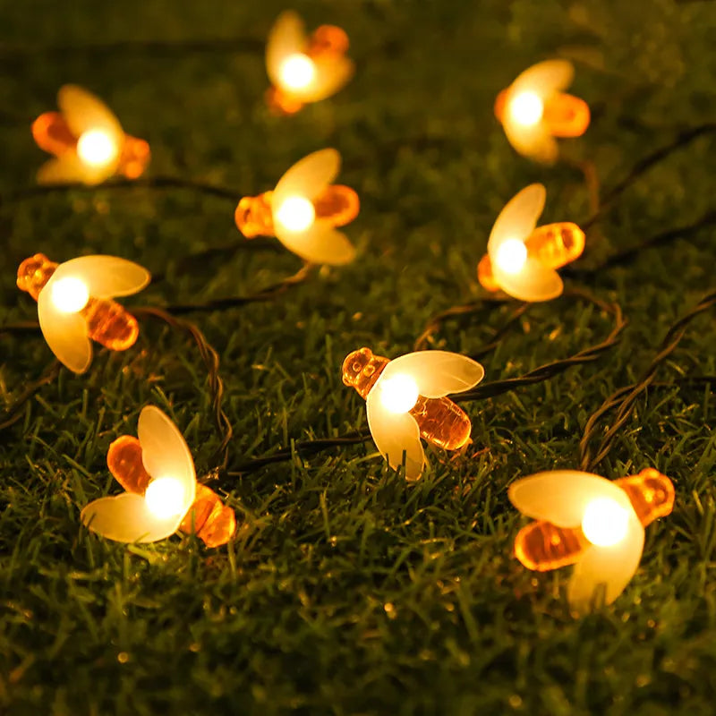 Solar Honey Bee String Lights Beezzit
