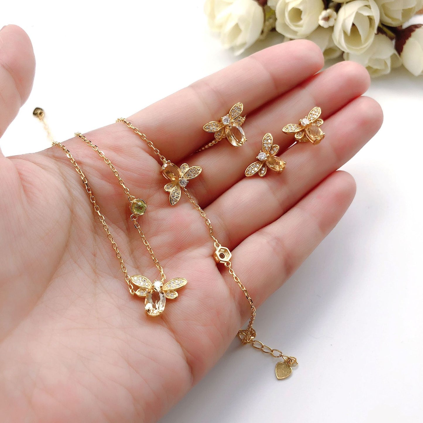 Bee Citrine Jewelry Set (4 Pieces) Beezzit