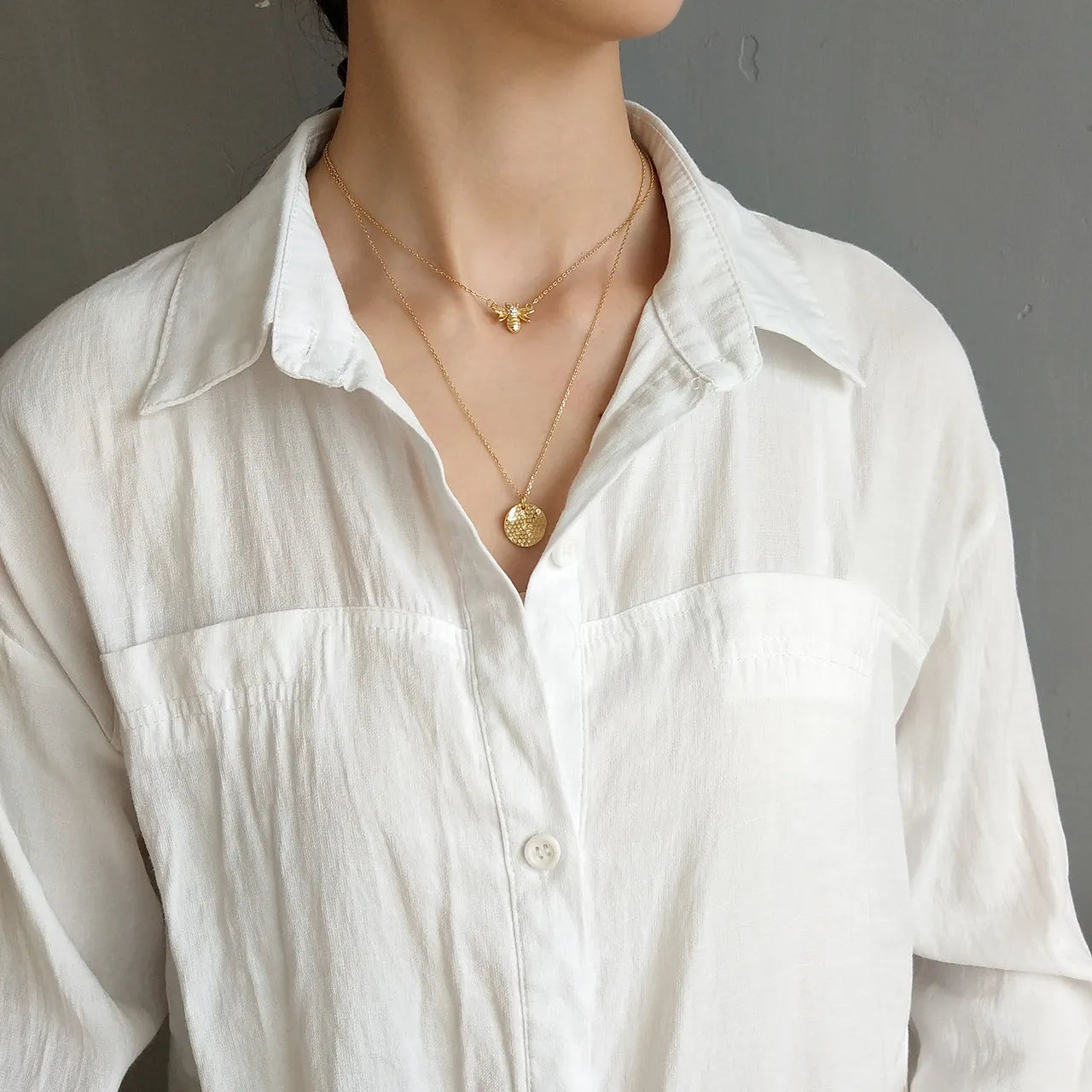 Gold Bee & Honeycomb Necklace Set | Beezzit  