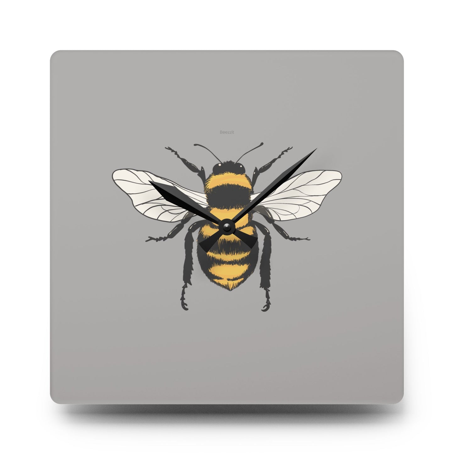 Square Acrylic Bee Wall Clock | Beezzit   Beezzit