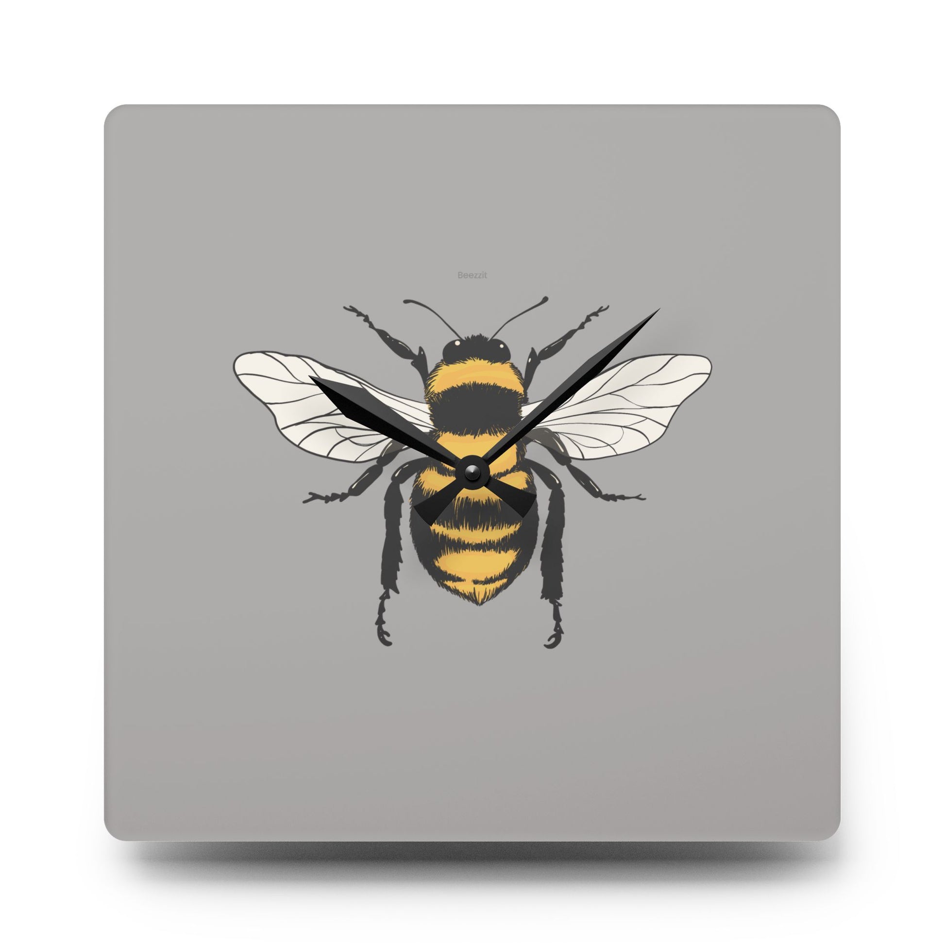Square Acrylic Bee Wall Clock | Beezzit  