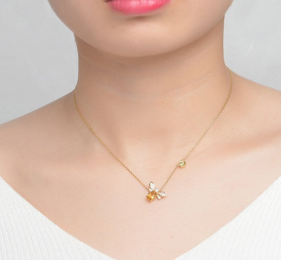 Bee Citrine Necklace Beezzit
