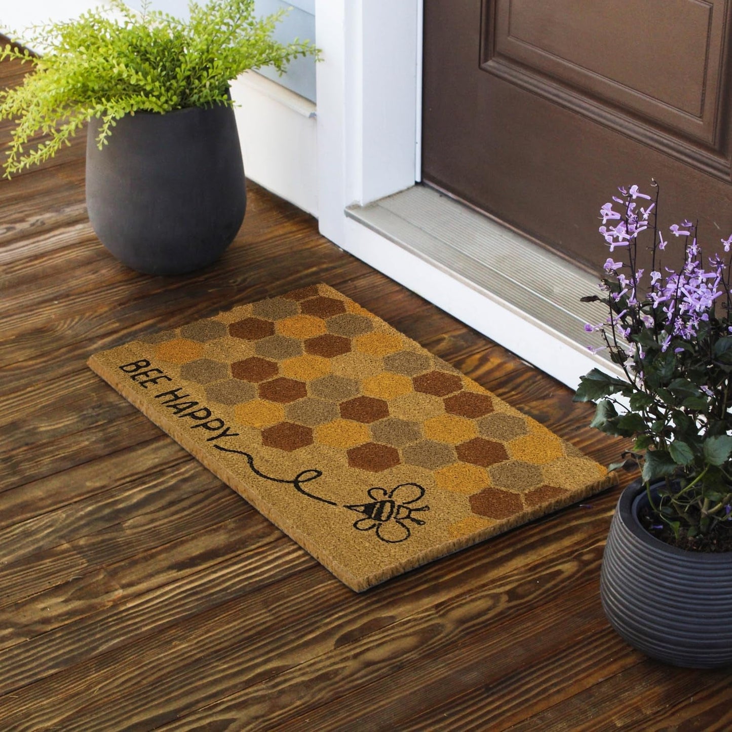 Bee Happy Coir Doormat Beezzit