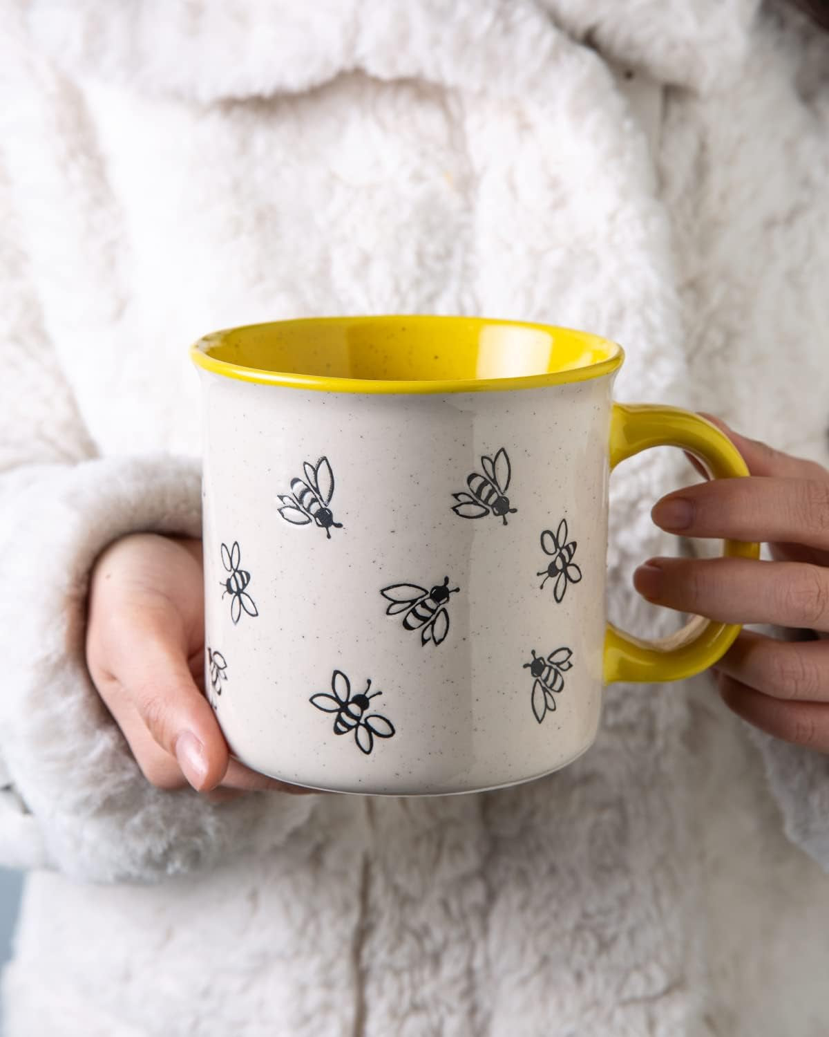 Bee Ceramic Coffee Mugs Set Of 2 Beezzit