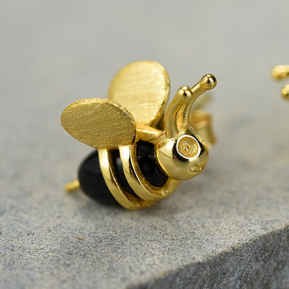 Bee Sterling Silver Stud Earrings