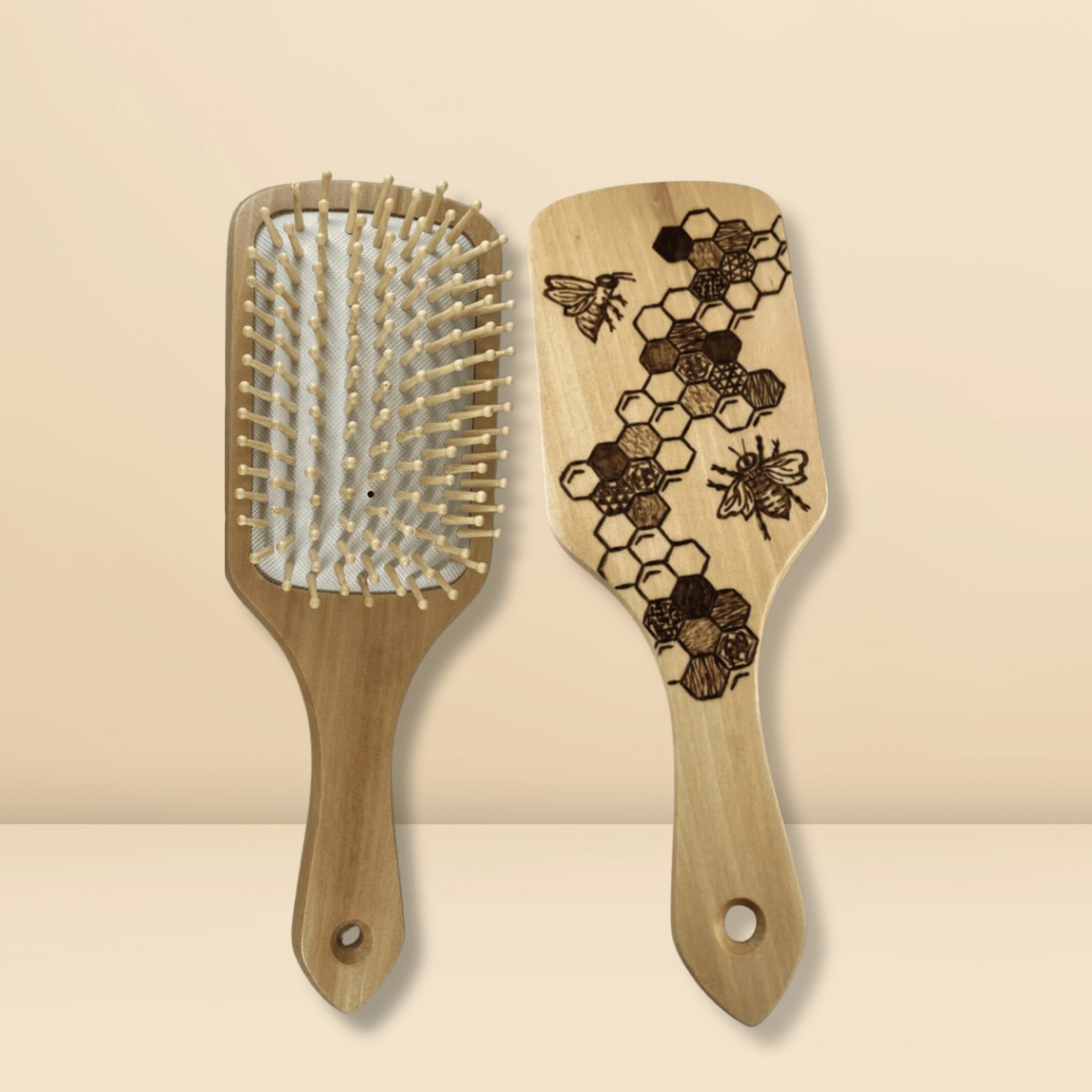 Bee Wood Hairbrush