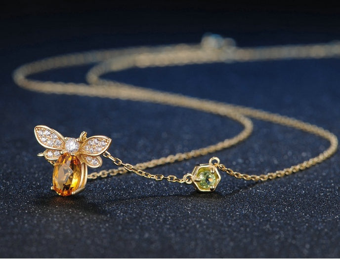 Bee Citrine Necklace Beezzit