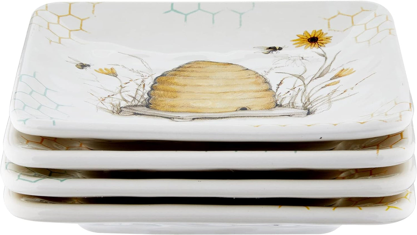 Bee Snack Plates (4-Piece Set) Beezzit