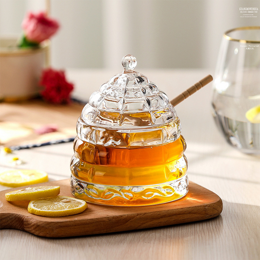 Elegant Crystal Honeycomb Jar