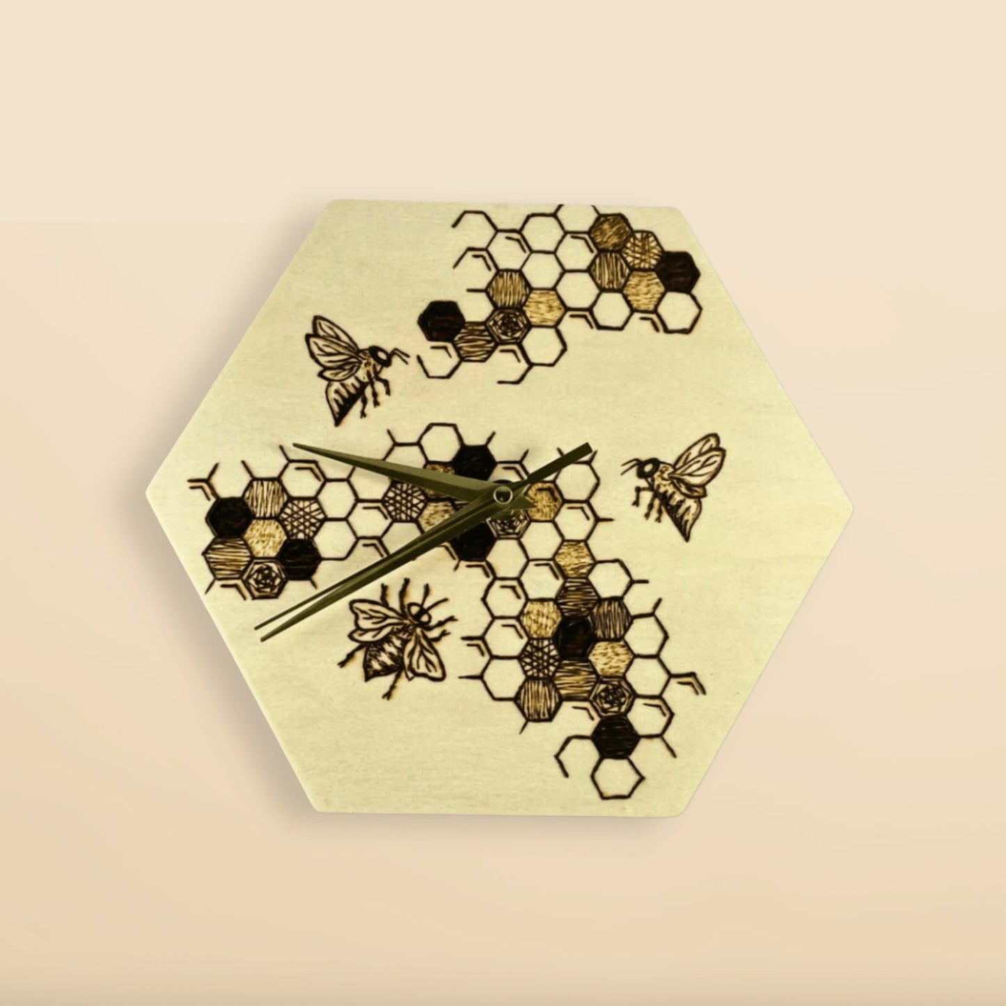 Honeybee Hexagon Clock Beezzit