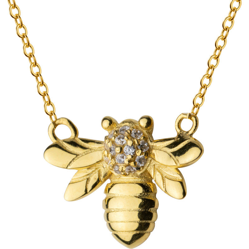 Golden Bee Charm Necklace Beezzit