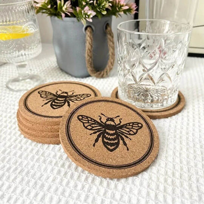 Bee Cork Coasters (6 Pack)