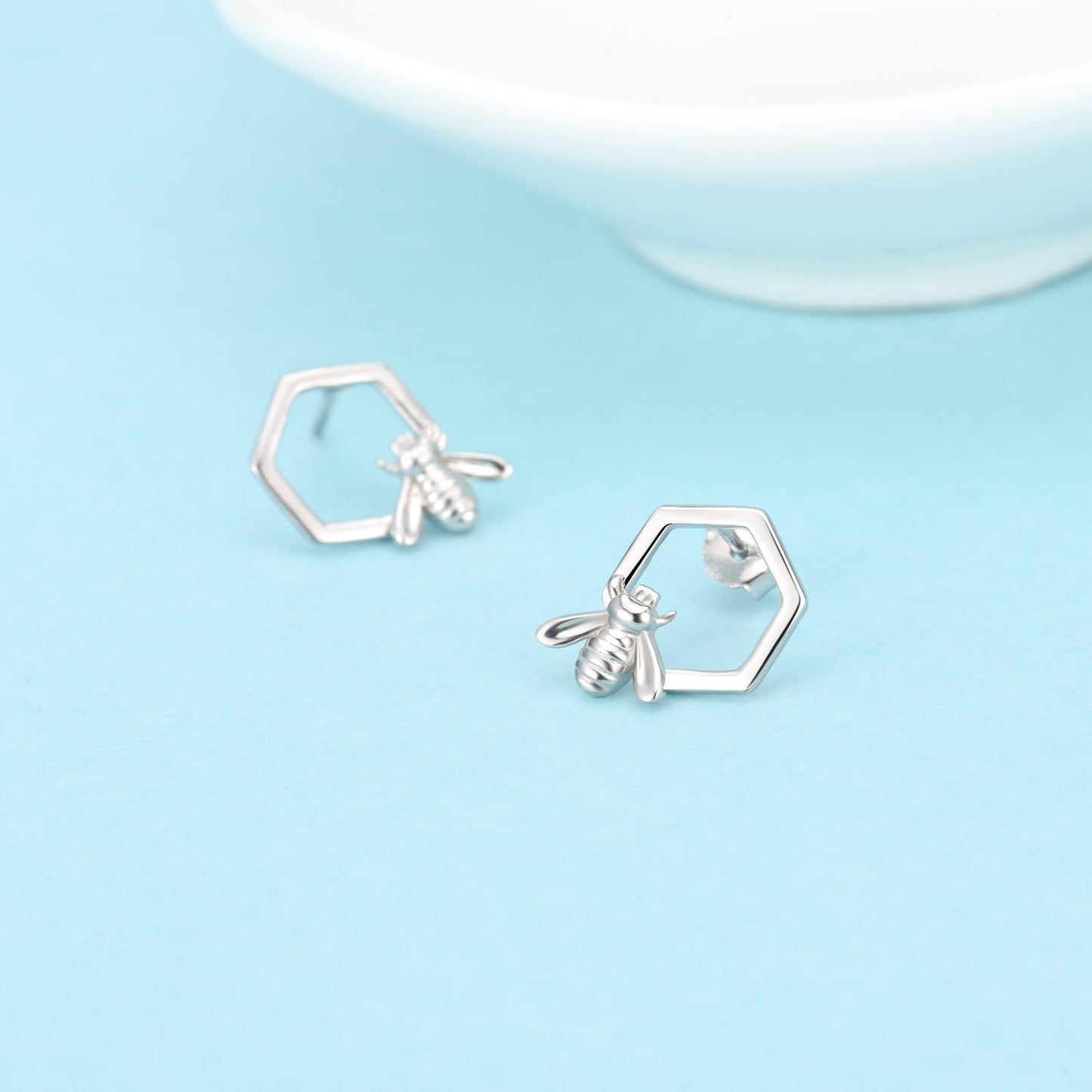 Silver Bee Charm Earrings Beezzit