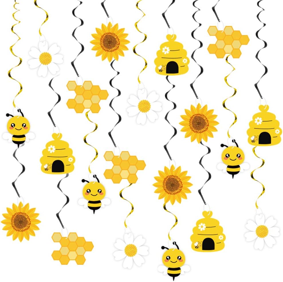 20-Piece Bee Hanging Swirls Beezzit