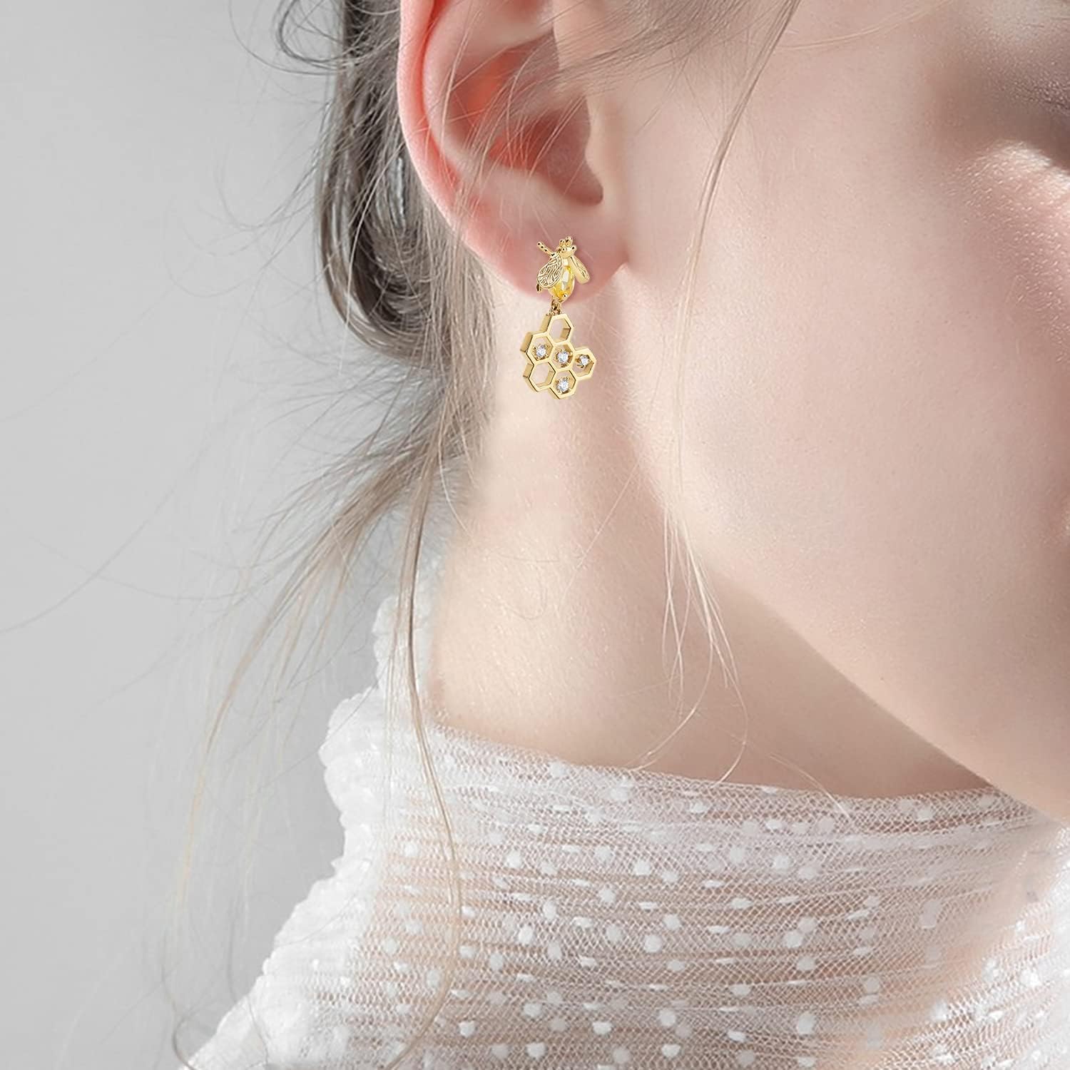 Bee Gold Earrings