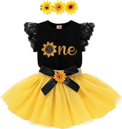 Bee First Birthday Outfit Set