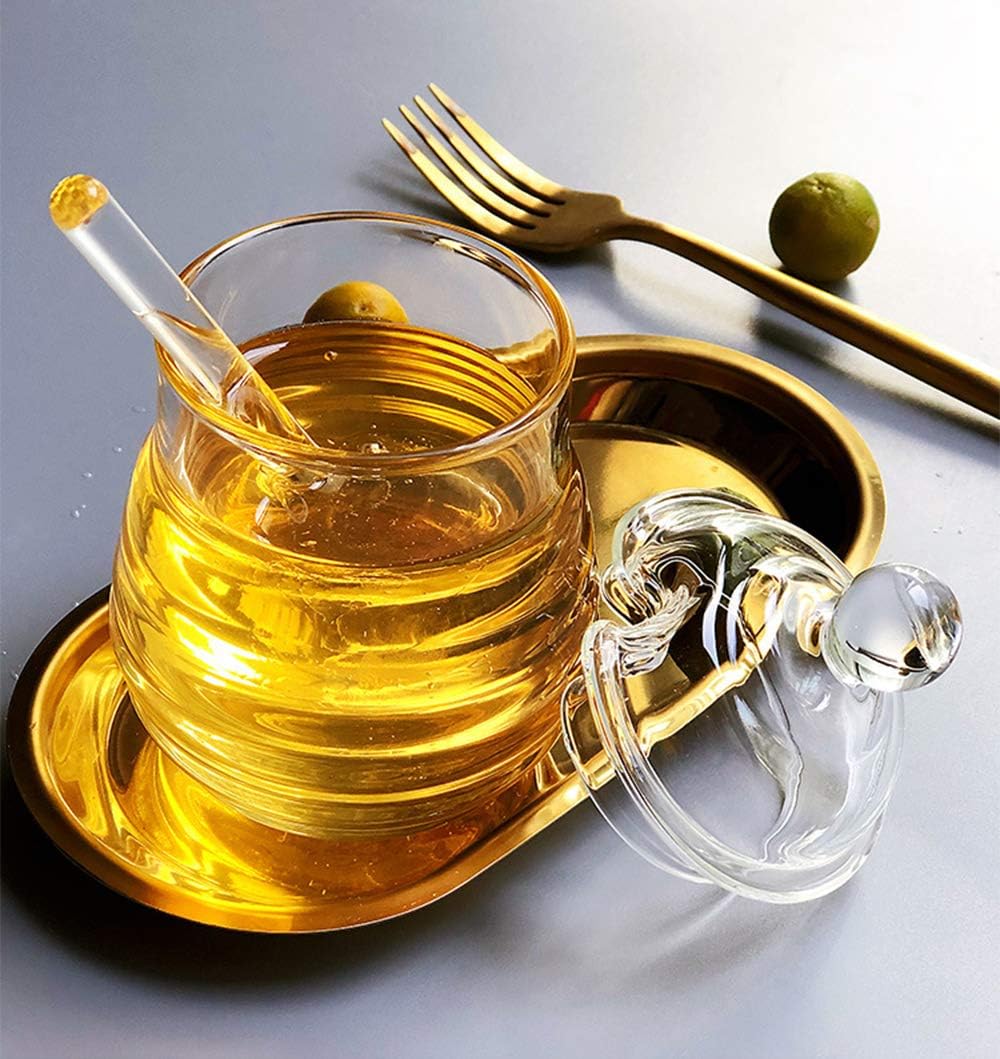 Glass Honey Jar with Dipper Beezzit