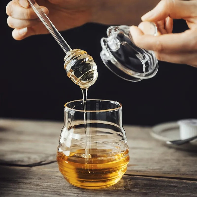 Glass Honey Jar with Dipper | Beezzit   Beezzit