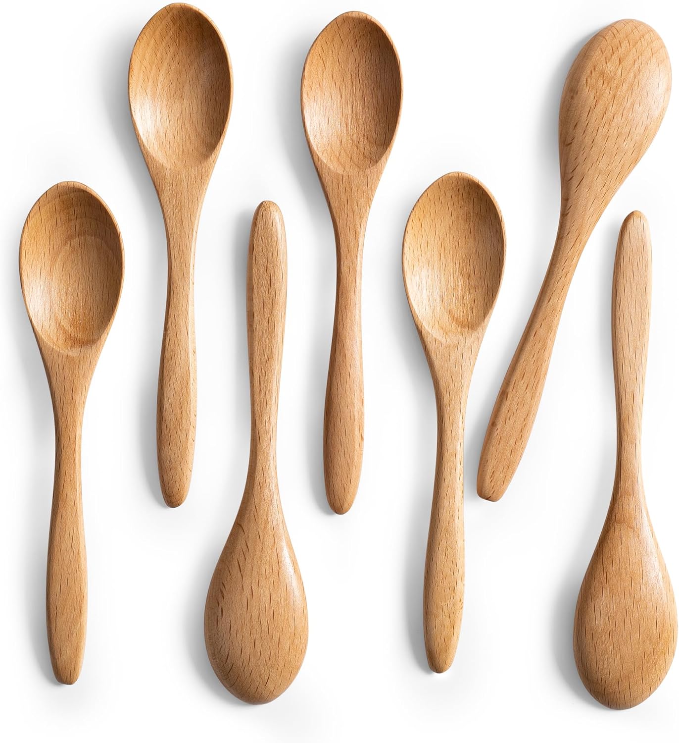 Wooden Honey Spoons Set (7-Pack) Beezzit