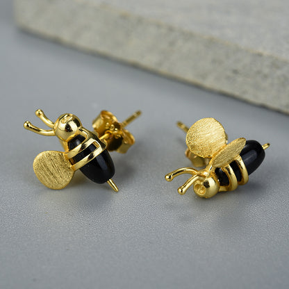 Bee Sterling Silver Stud Earrings