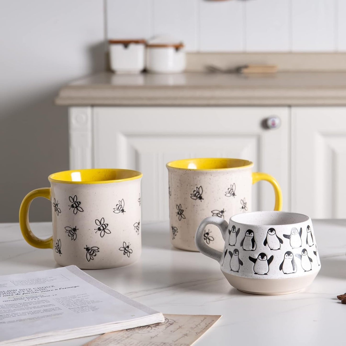 Bee Ceramic Coffee Mugs Set Of 2 Beezzit