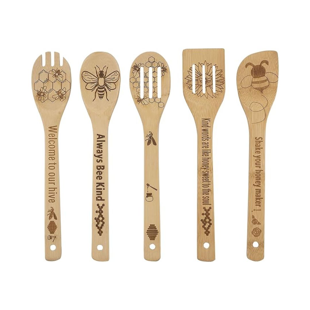 Bamboo Cooking Spoons (5-Piece Set) | Beezzit   Beezzit