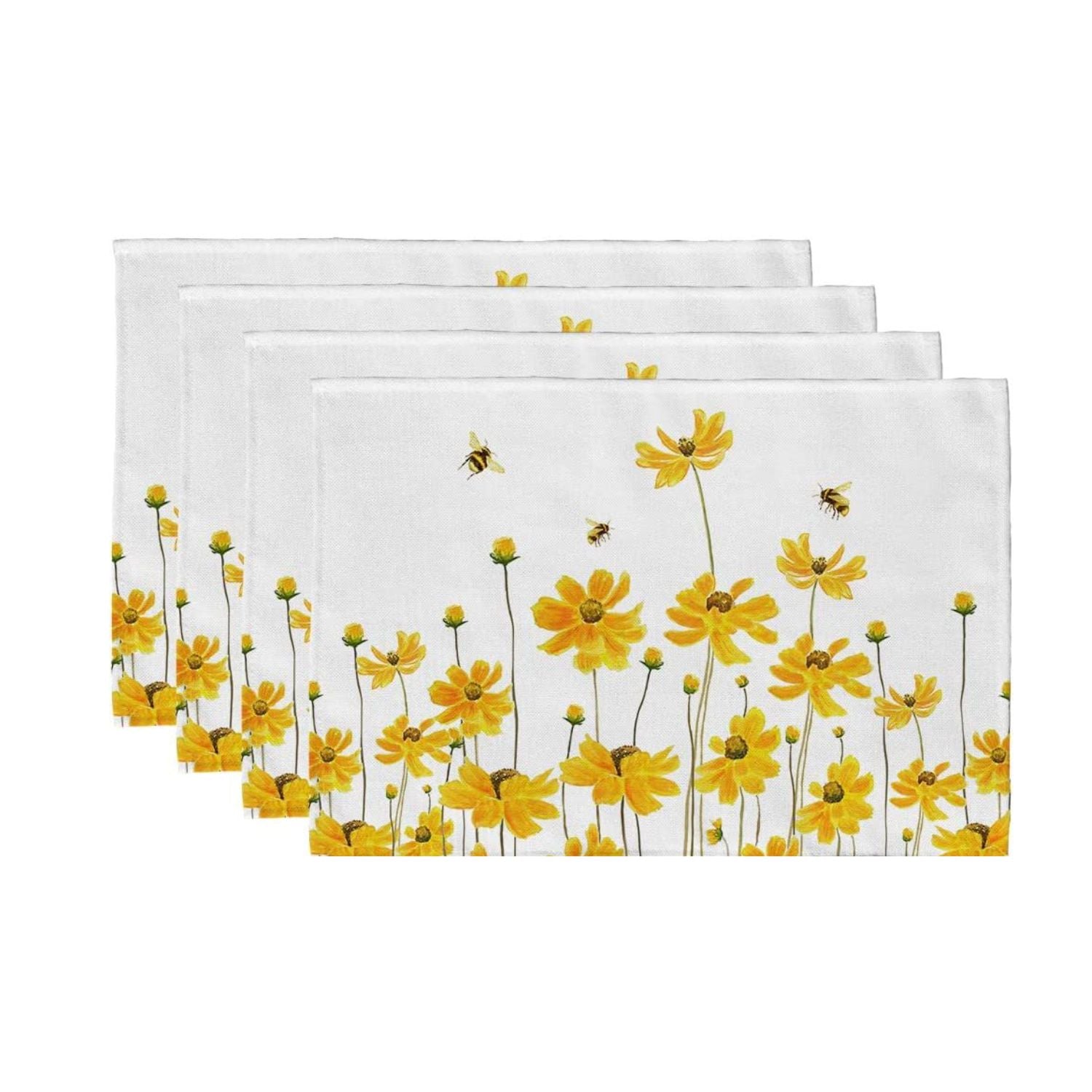 Bee White Table Runner & Placemat Set | Beezzit  