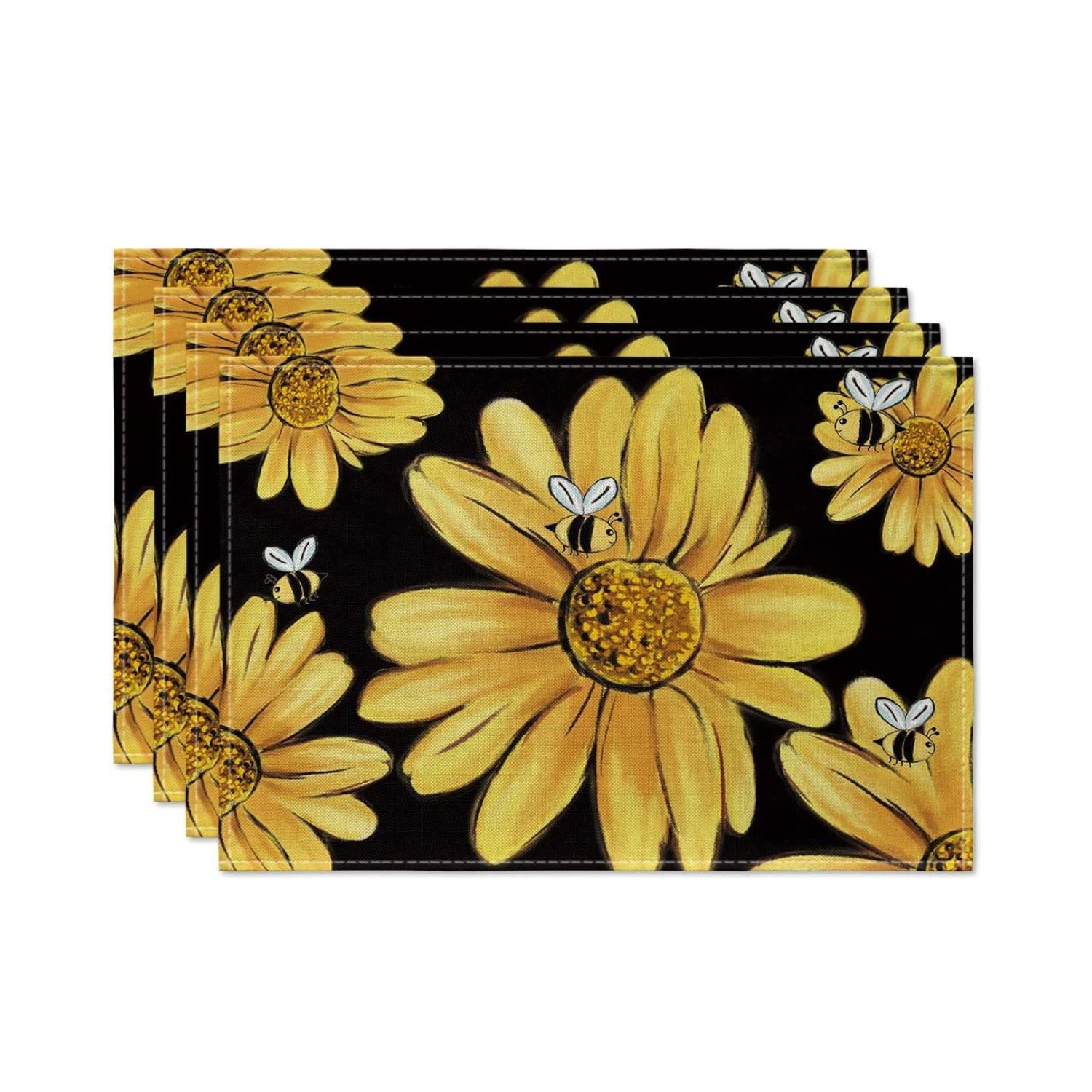 Bee Black Table Runner & Placemat Set | Beezzit  