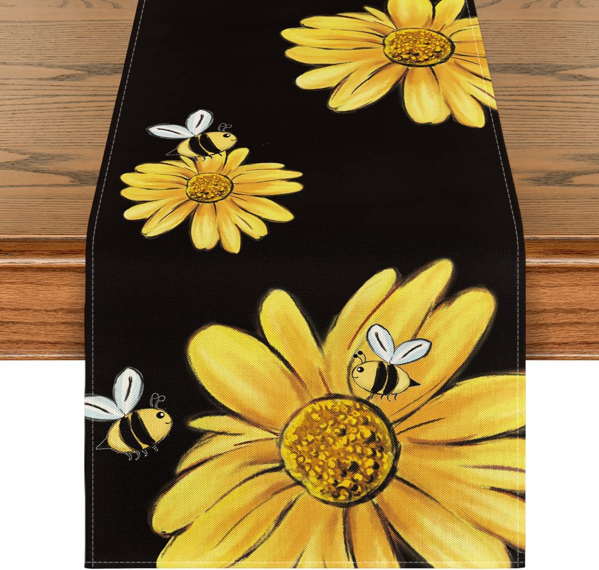 Bee Black Table Runner & Placemat Set | Beezzit  