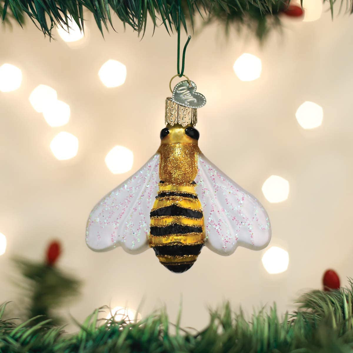 Honey Bee Glass Blown Ornament Beezzit