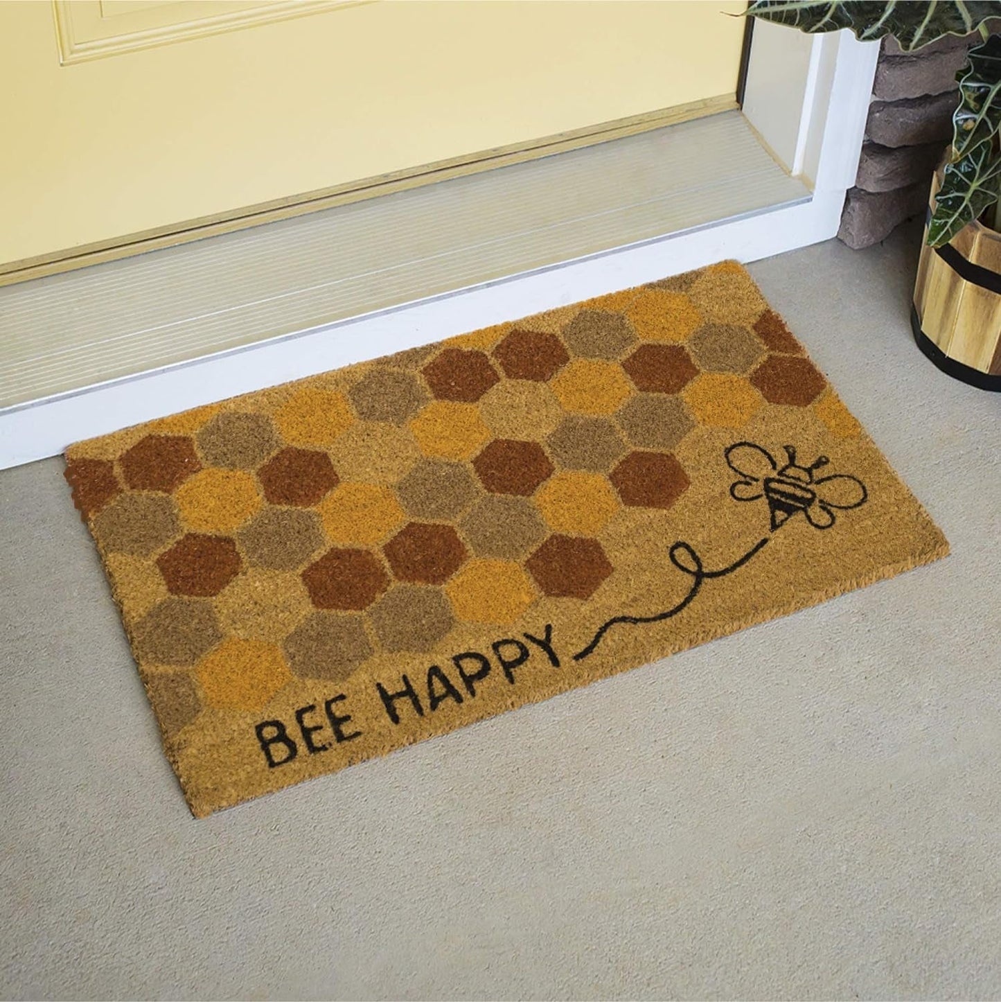 Bee Happy Coir Doormat Beezzit