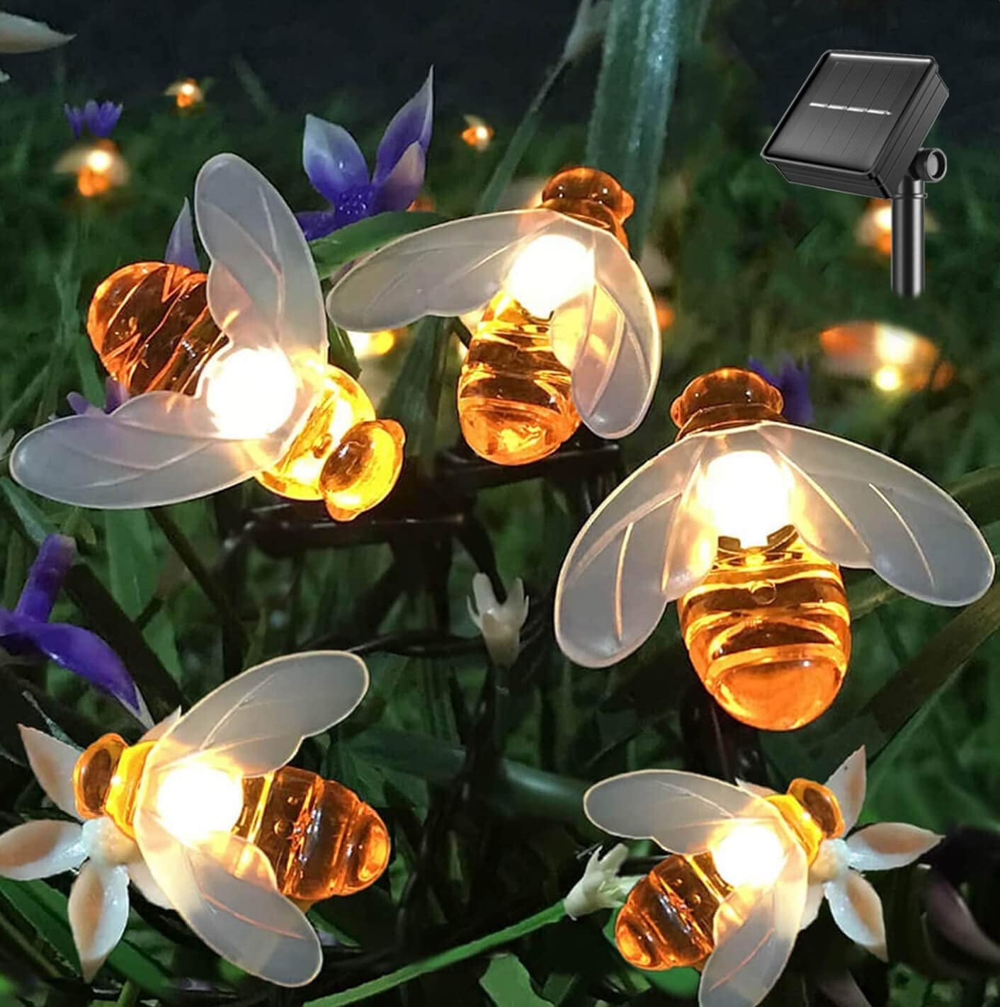 Solar Honey Bee String Lights Beezzit