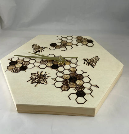 Honeybee Hexagon Clock