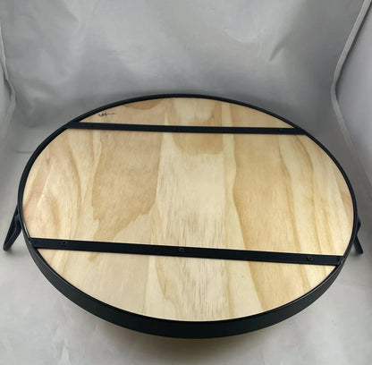 Honeycomb Wood Burned Tray with Metal Handles